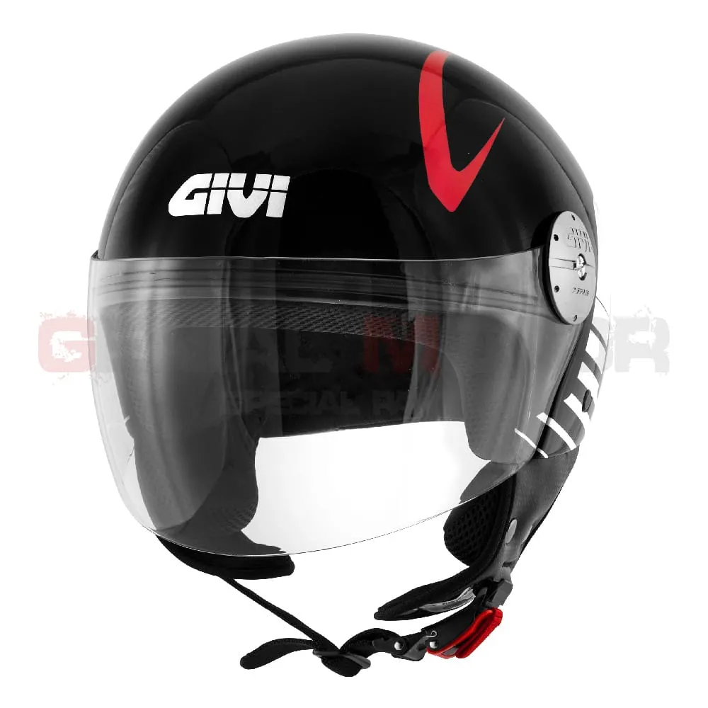Casco Uomo D-jet 10.7 Icarusnera Moto Givi Helmet Jet Nero - Bianco - Rosso H107fcrbk-H107FCRBK-133592