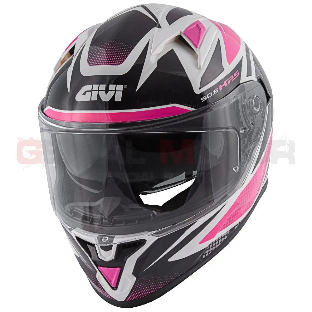 Casco Donna 50.6 Stoccarda Moto Givi Helmet Integrale Follow Bianco - Nero - Fucsia H506ffwwf-H506FFWWF-133637