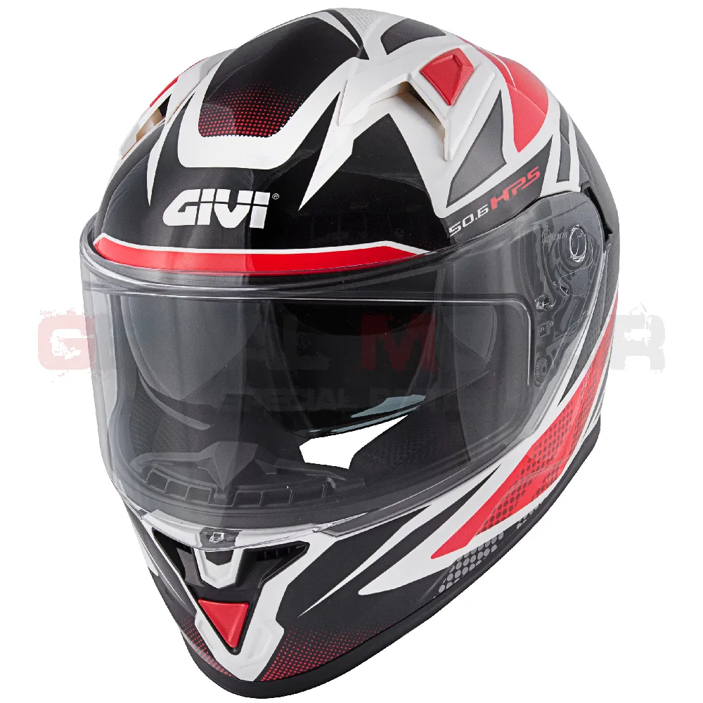Casco Uomo 50.6 Stoccarda Moto Givi Helmet Integrale Bianco - Rosso - Nero H506ffwwr-H506FFWWR-133657