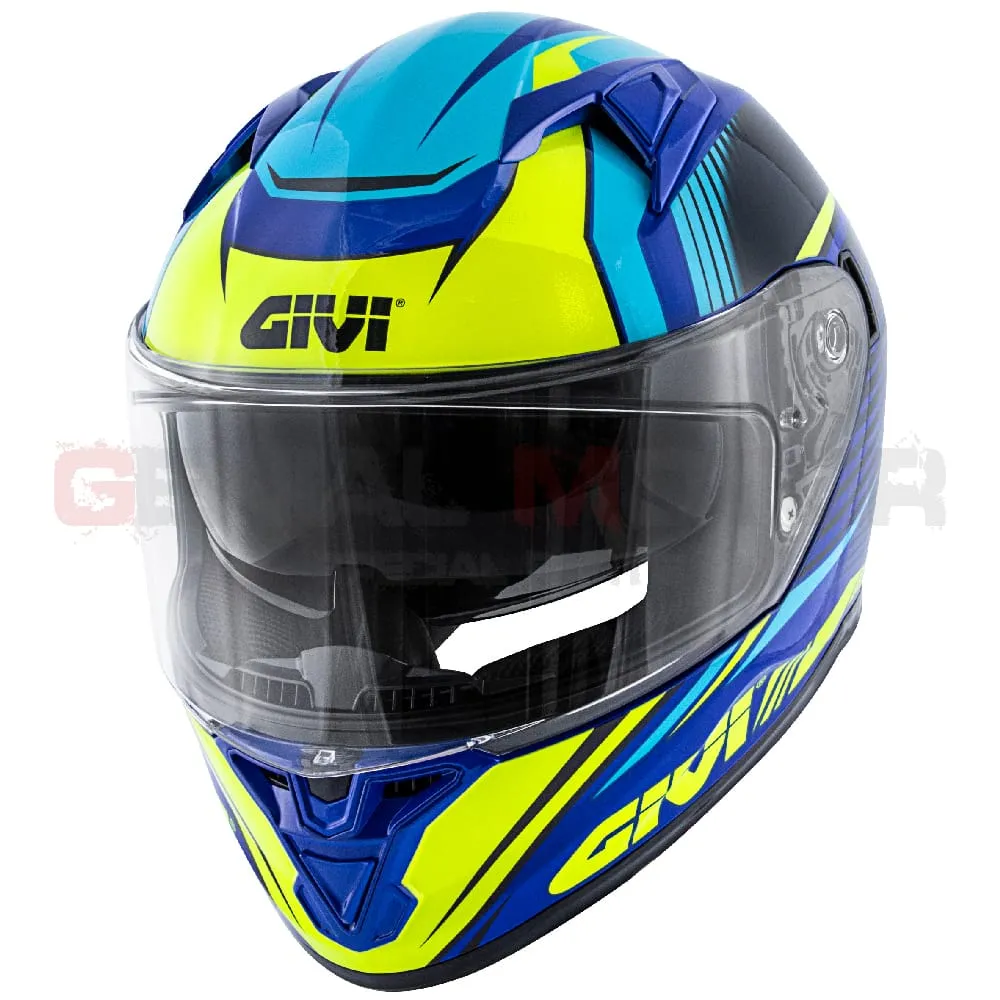Casco Uomo 50.6 Stoccarda Moto Givi Helmet Integrale Blu - Giallo H506fgdbl-H506FGDBL-133612