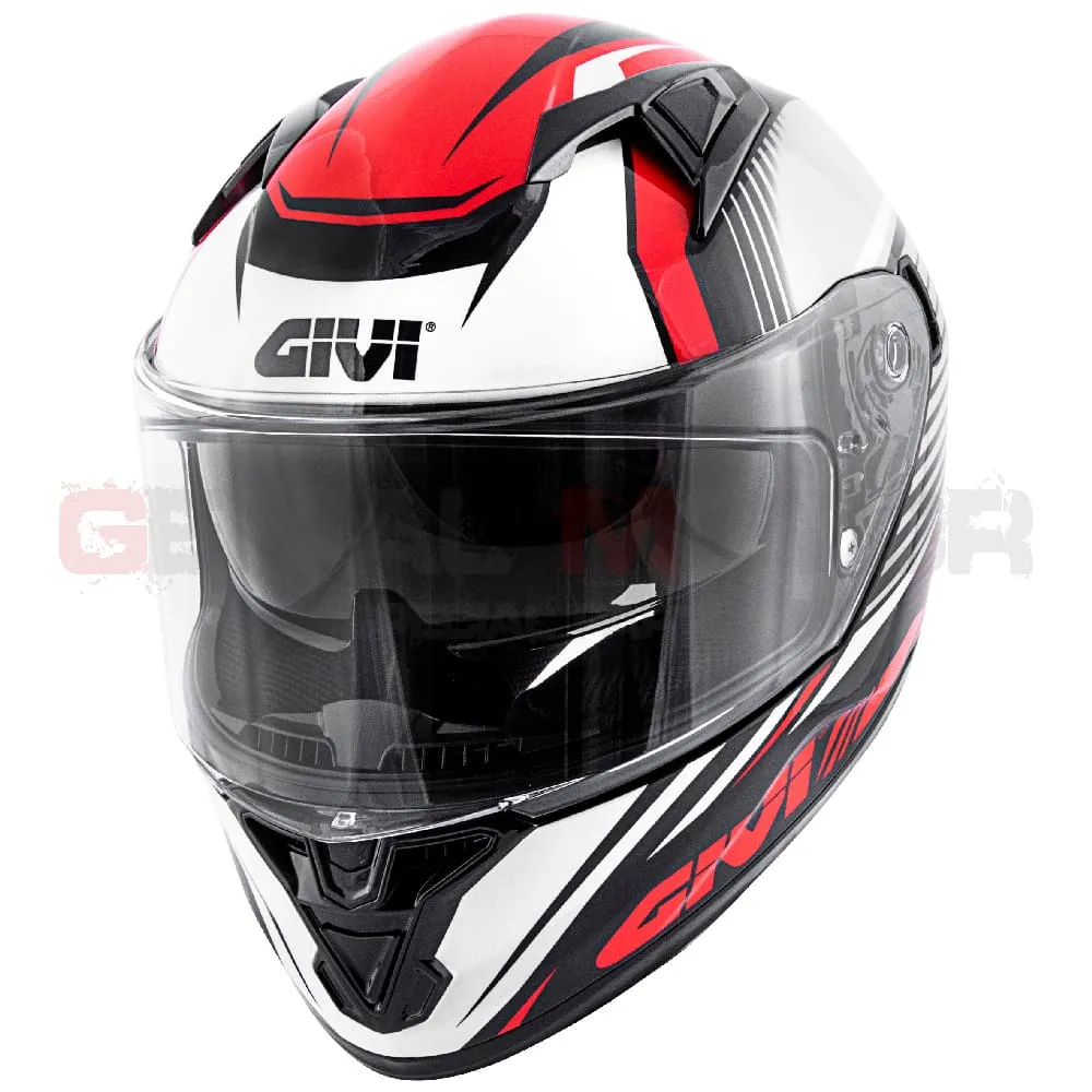 Casco Uomo 50.6 Stoccarda Moto Givi Helmet Integrale Nero Lucido - Rosso H506fgdbr-H506FGDBR-133610