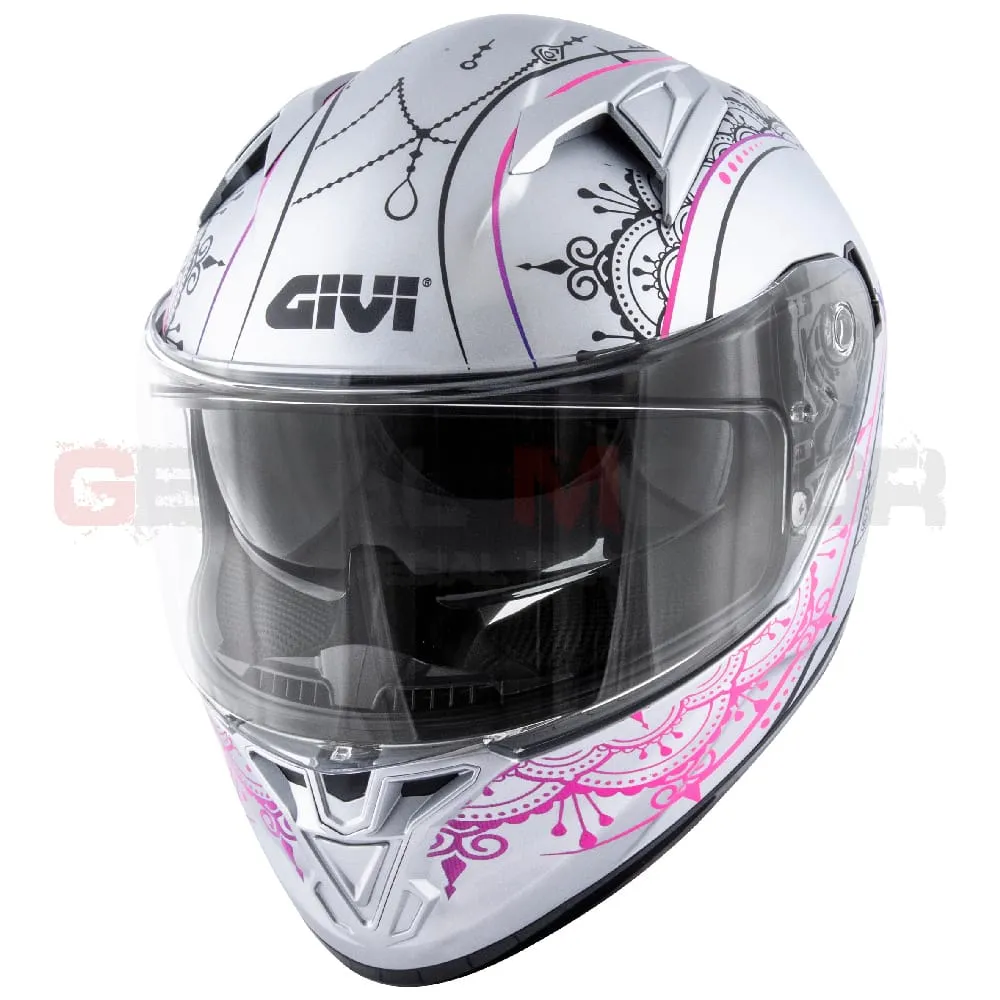 Casco Donna 50.6 Stoccarda Moto Givi Helmet Integrale Argento - Rosa H506fmdsp-H506FMDSP-133632