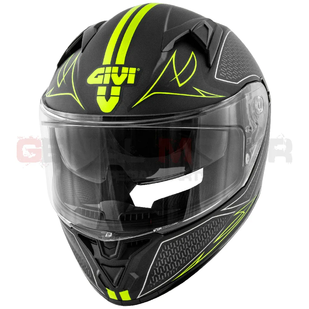 Casco Uomo 50.6 Stoccarda Moto Givi Helmet Integrale Nero Opaco - Giallo H506fsnbk-H506FSNBK-133607