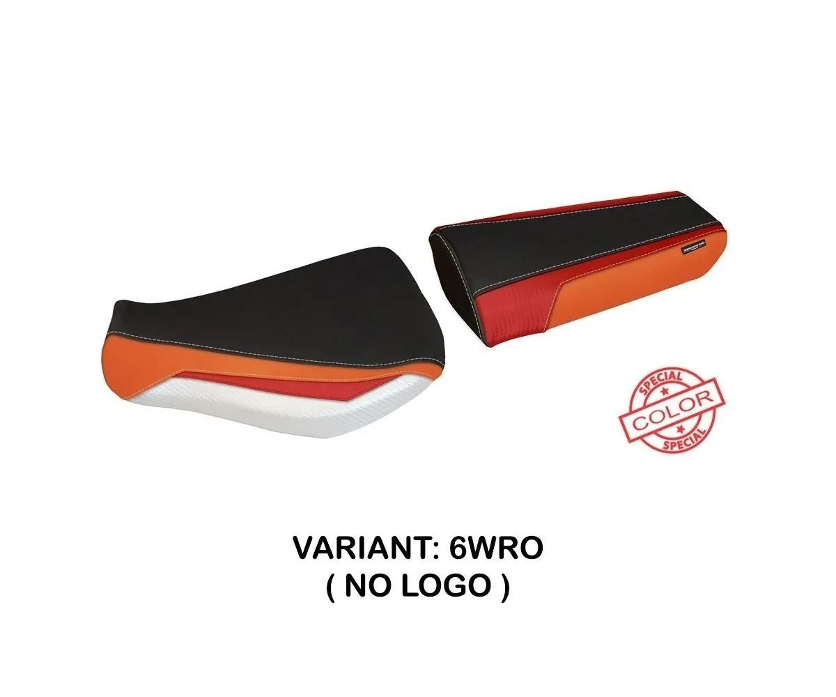 Rivestimento Sella Andria Special Color Bianco - Rosso - Arancio (wro) T.i. Per Honda Cbr 600 Rr 2007 > 2019-HCB63AS-6WRO-8-277692