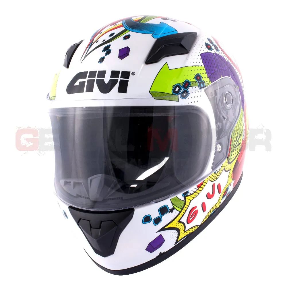 Casco Bambino / Bambina Junior 4 Moto Givi Helmet Integrale Grafica Su Bianco Lucido Hj04fb910-HJ04FB910-133590
