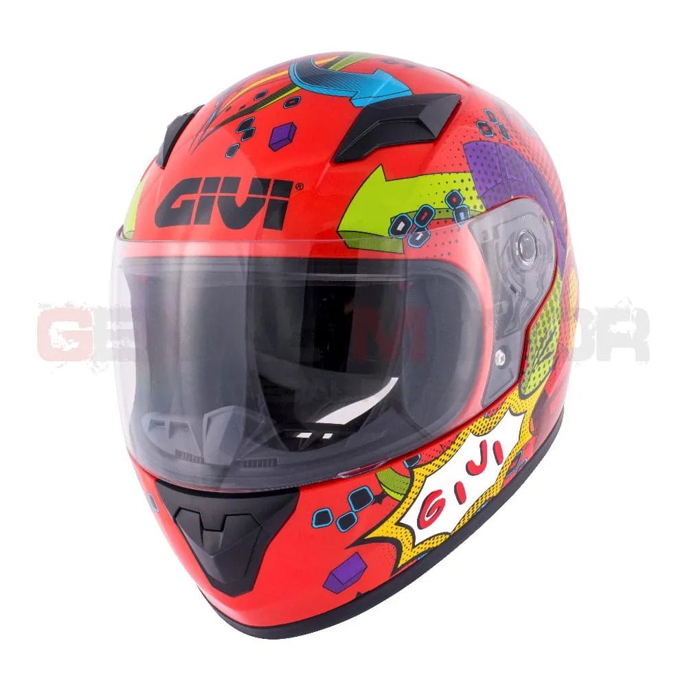 Casco Bambino / Bambina Junior 4 Moto Givi Helmet Integrale Grafica Su Rosso Lucido Hj04fr300-HJ04FR300-133591