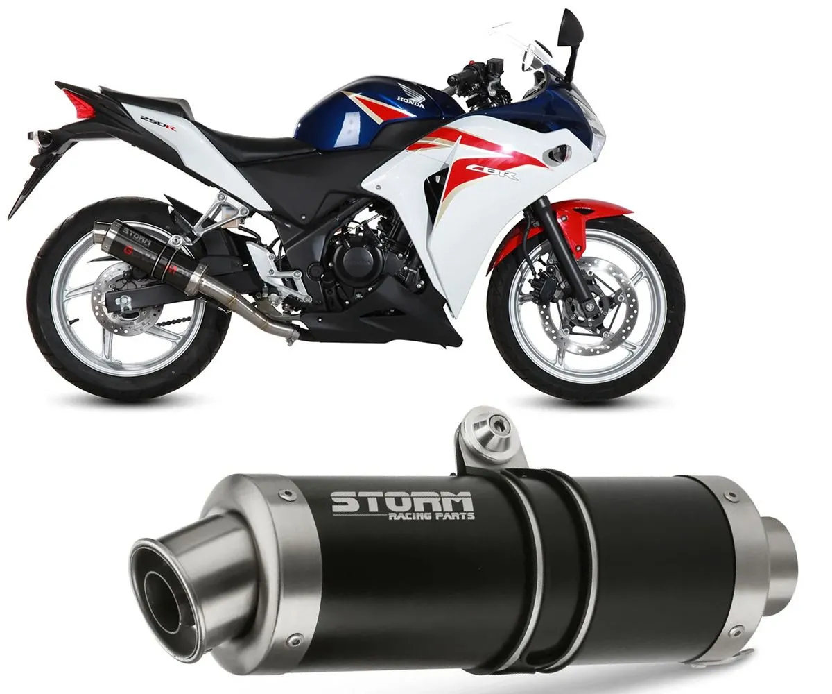 Scarico Catalizzato Storm By Mivv Gp Nero Acciaio Inox Honda Cbr 250 R 2011 > 2014-74.H.047.KXSB-133707