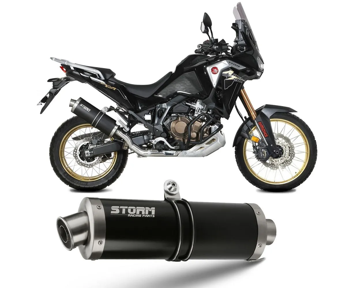 Scarico Storm By Mivv Oval Nero Inox Per Honda Crf 1100 L Africa Twin 2020 > 2024-74.H.079.LX2B-287433