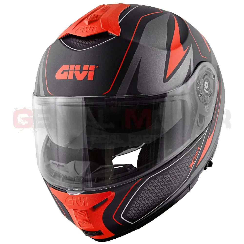 Casco Uomo X21 Challenger Moto Givi Helmet Apribile Nero - Titanio - Rosso Hx21fshbr-HX21FSHBR-133655