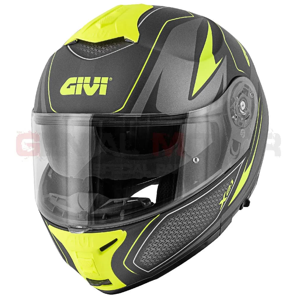 Casco Uomo X21 Challenger Moto Givi Helmet Apribile Nero - Titanio - Giallo Hx21fshbt-HX21FSHBT-133649