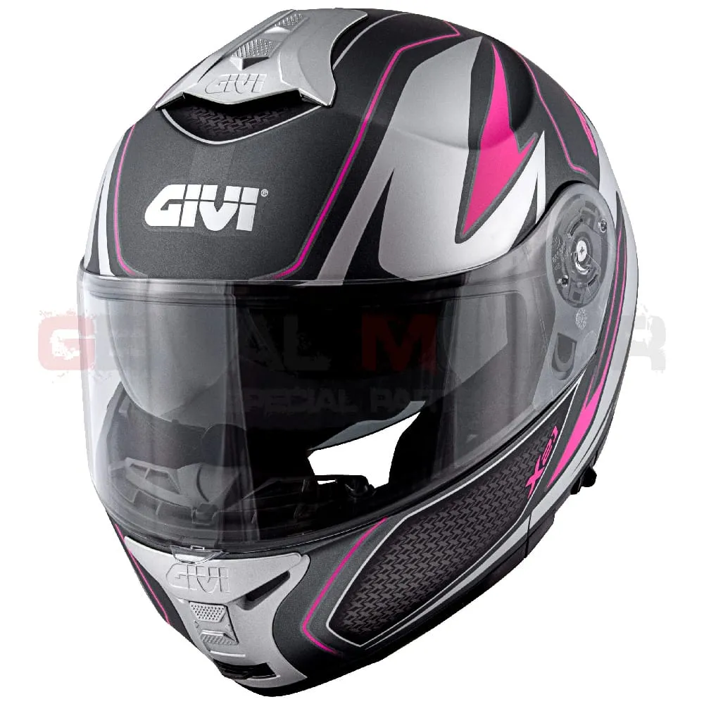 Casco Donna X21 Challenger Moto Givi Helmet Apribile Titanio Argento Fucsia Hx21fshtf-HX21FSHTF-133656