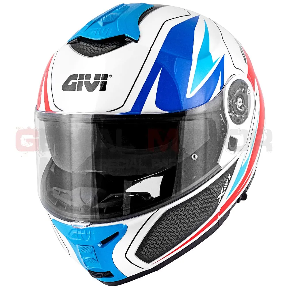 Casco Uomo X21 Challenger Moto Givi Helmet Apribile Bianco - Blu - Rosso Hx21fshwl-HX21FSHWL-133651