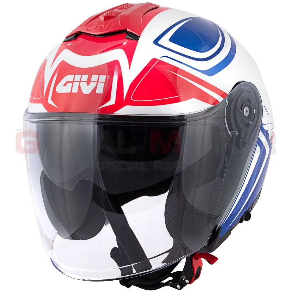 Casco Uomo Jet Planet Hyper Moto Givi Helmet Jet Bianco - Blu - Rosso Hx22fhybw-HX22FHYBW-133645
