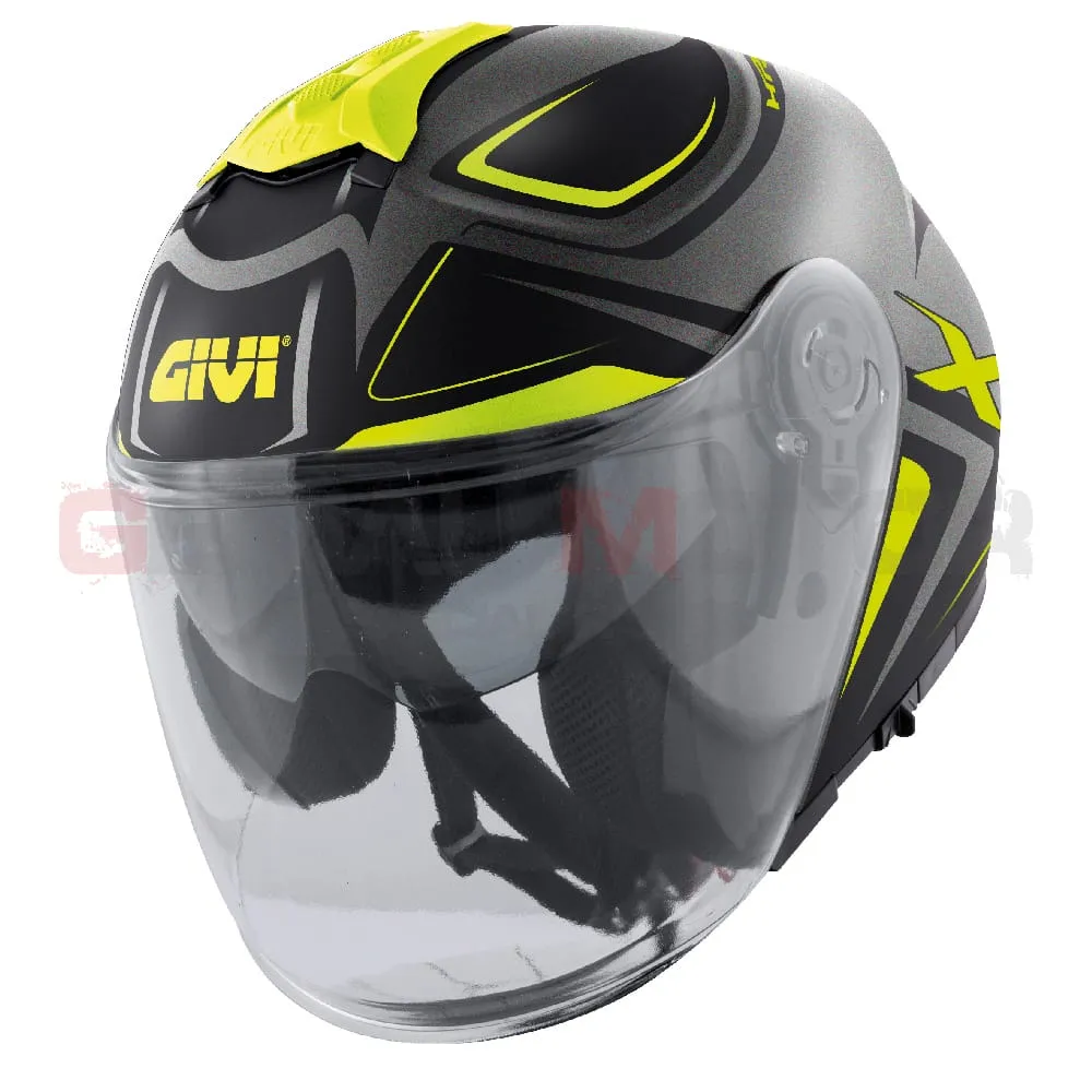 Casco Uomo Jet Planet Hyper Moto Givi Helmet Jet Titanio - Nero - Giallo Hx22fhyty-HX22FHYTY-133648