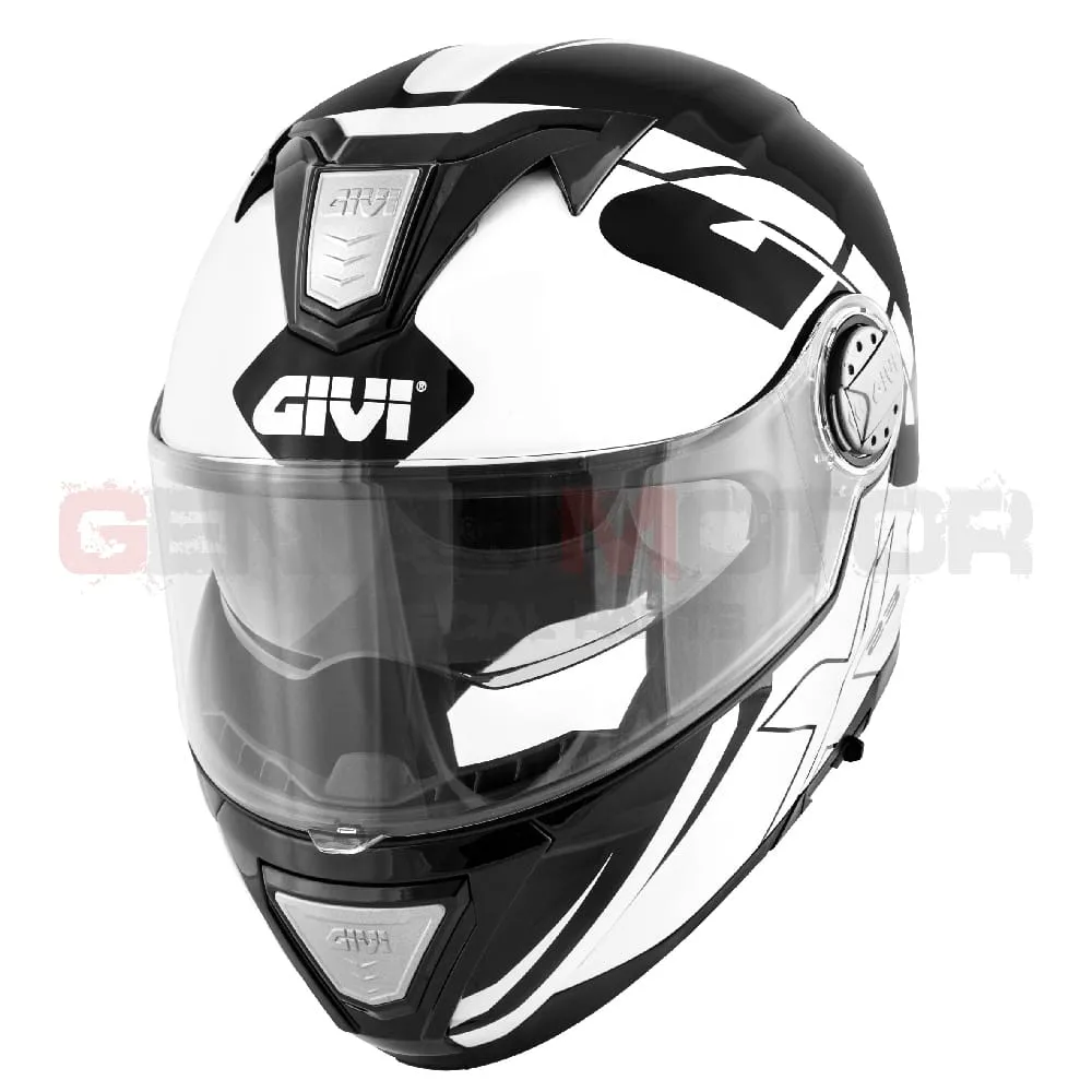 Casco Uomo X23 Sidney Moto Givi Helmet Apribile Nero Lucido - Bianco Hx23fecbw-HX23FECBW-133631