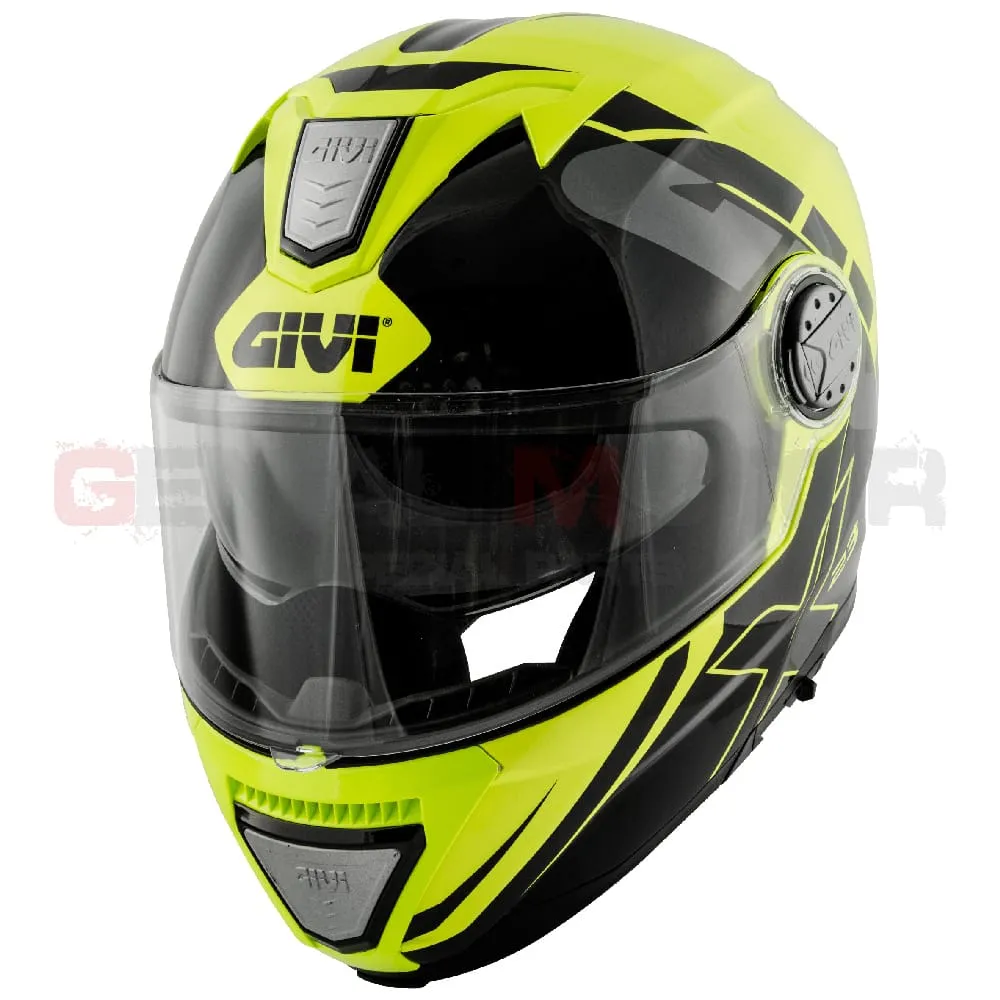 Casco Uomo X23 Sidney Moto Givi Helmet Apribile Giallo Lucido - Nero Hx23fecyb-HX23FECYB-133630