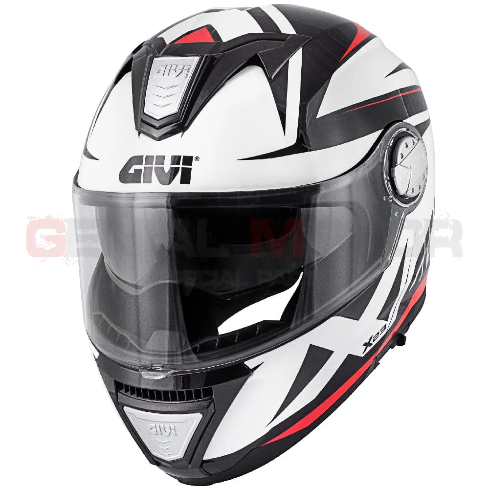 Casco Uomo X23 Sidney Moto Givi Helmet Apribile Pointed Nero - Bianco - Rosso Hx23fptbk-HX23FPTBK-133635