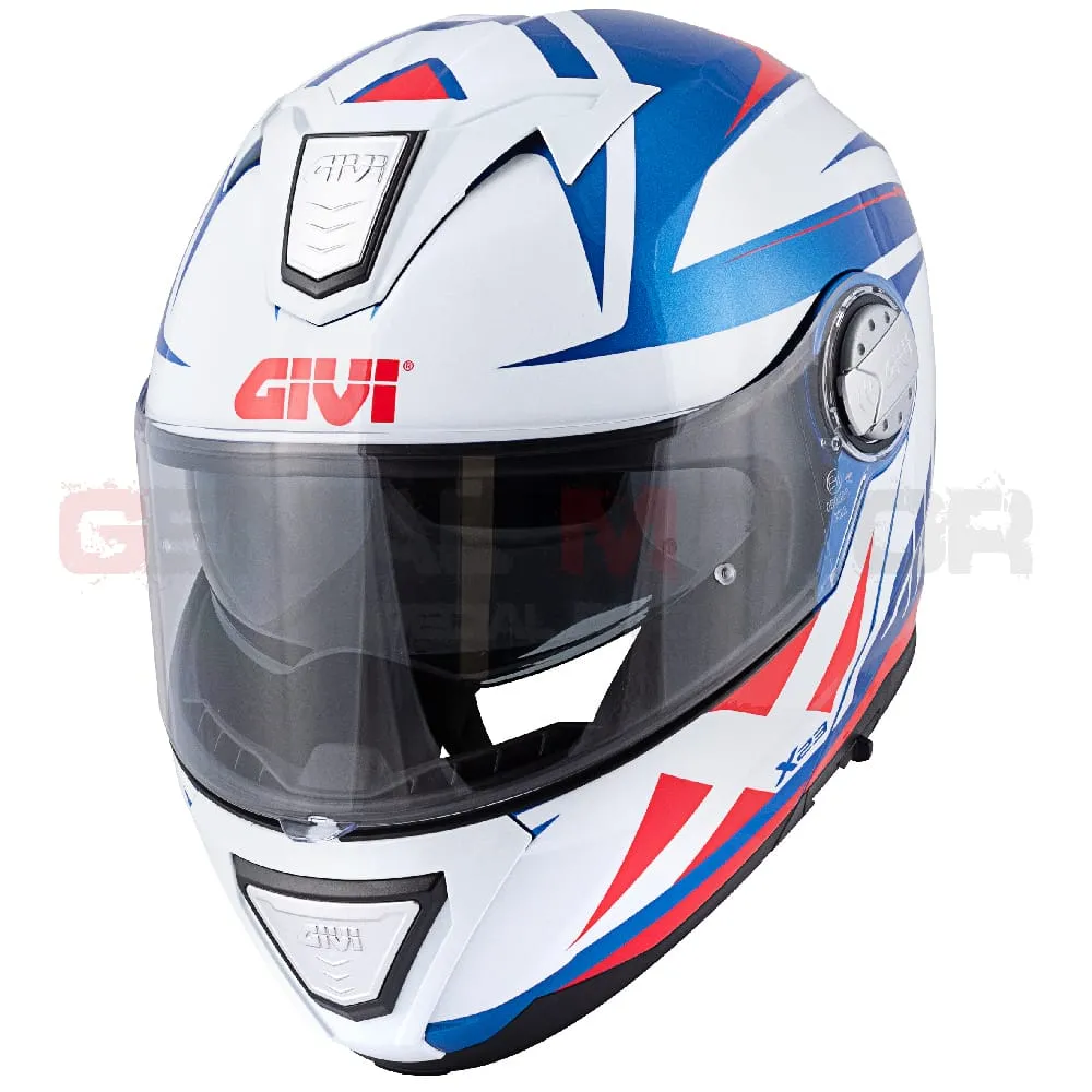 Casco Uomo X23 Sidney Moto Givi Helmet Apribile Pointed - Blu - Bianco - Rosso Hx23fptbw-HX23FPTBW-133636