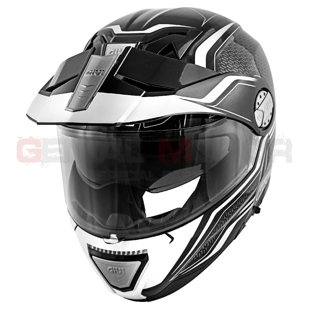 Casco Uomo Dual Sport Canyon Moto Givi Helmet Apribile Nero - Bianco Hx33flybw-HX33FLYBW-133618
