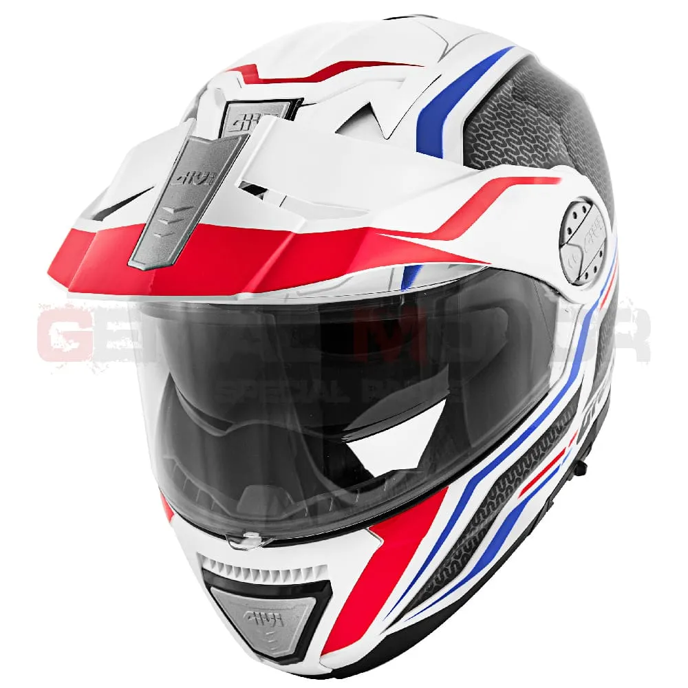 Casco Uomo Dual Sport Canyon Moto Givi Helmet Apribile Bianco - Rosso Hx33flywb-HX33FLYWB-133619