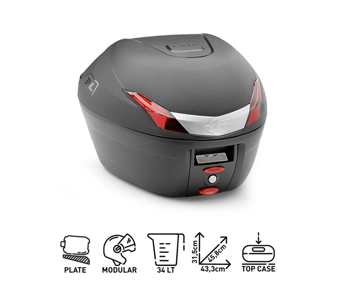 Bauletto Monolock Lt.34 Nero Catad.rossi Kappa Portapacchi Benelli Bn125 2019 > 2022-K34NMAL--KR8708-284386