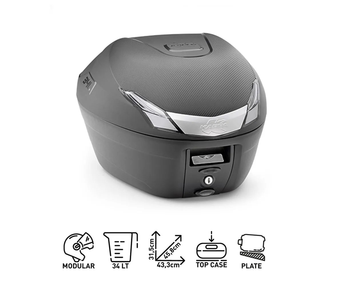 Bauletto Monolock Lt.34 Nero Catad.fumè Kappa P.pacchi Aprilia Scarabeo 50 2014 > 2020-K34NTMAL--KR6705-284735