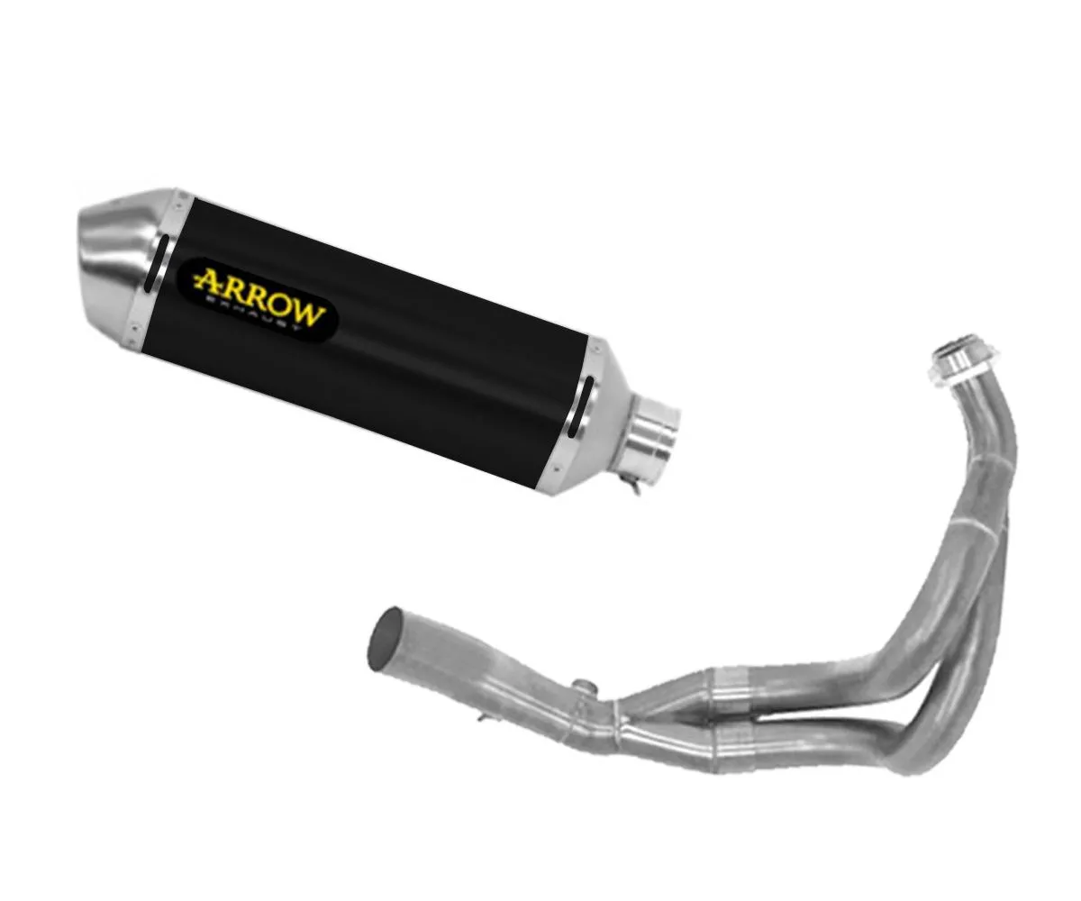 Scarico Completo Arrow Race Tech Steel Cap Alluminio Nero Kawasaki Versys 650 2021 > 2022-71854AON--71459MI-287999