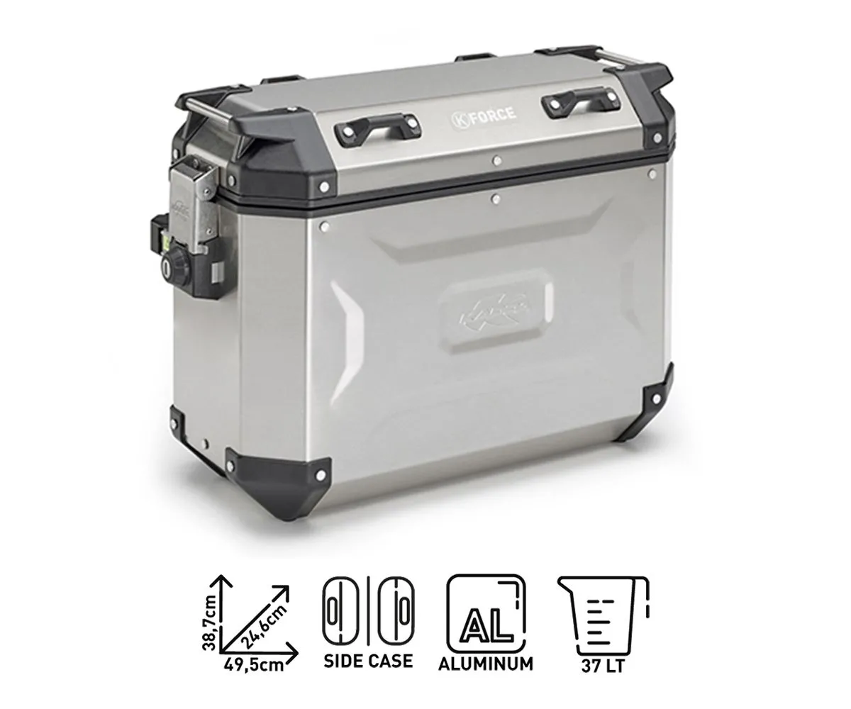 Valigia Lat.sx 37lt.k'force Monokey Cam Kfr37al+kl8712 Kappa+portavaligia Benelli Trk502 2017 > 2022-KFR37AL--KL8712-286150