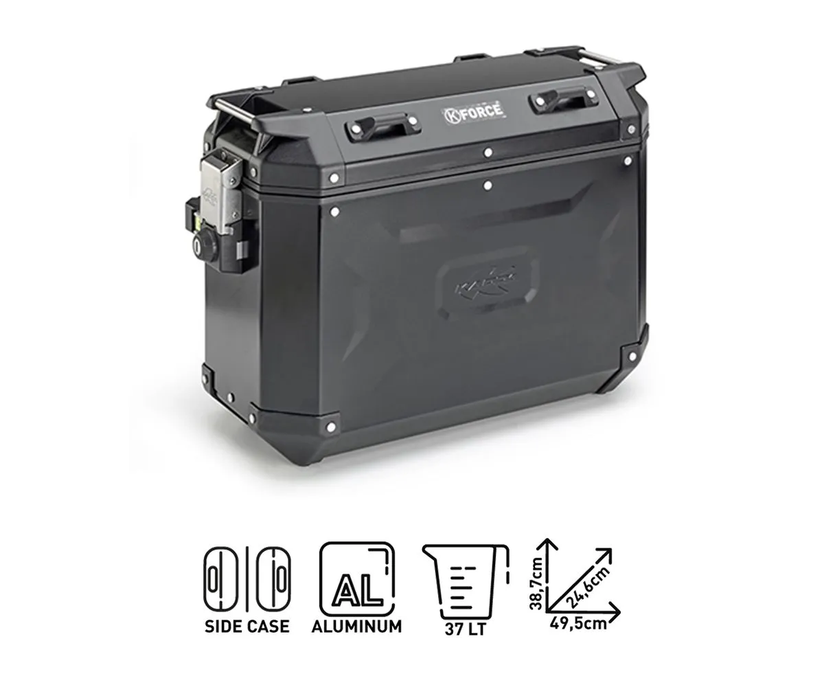 Valigia Lat.sx 37lt.k'force Kappa+portavaligia Bmw F 700 Gs 2013 > 2017-KFR37BL--KL5103CAM-287012