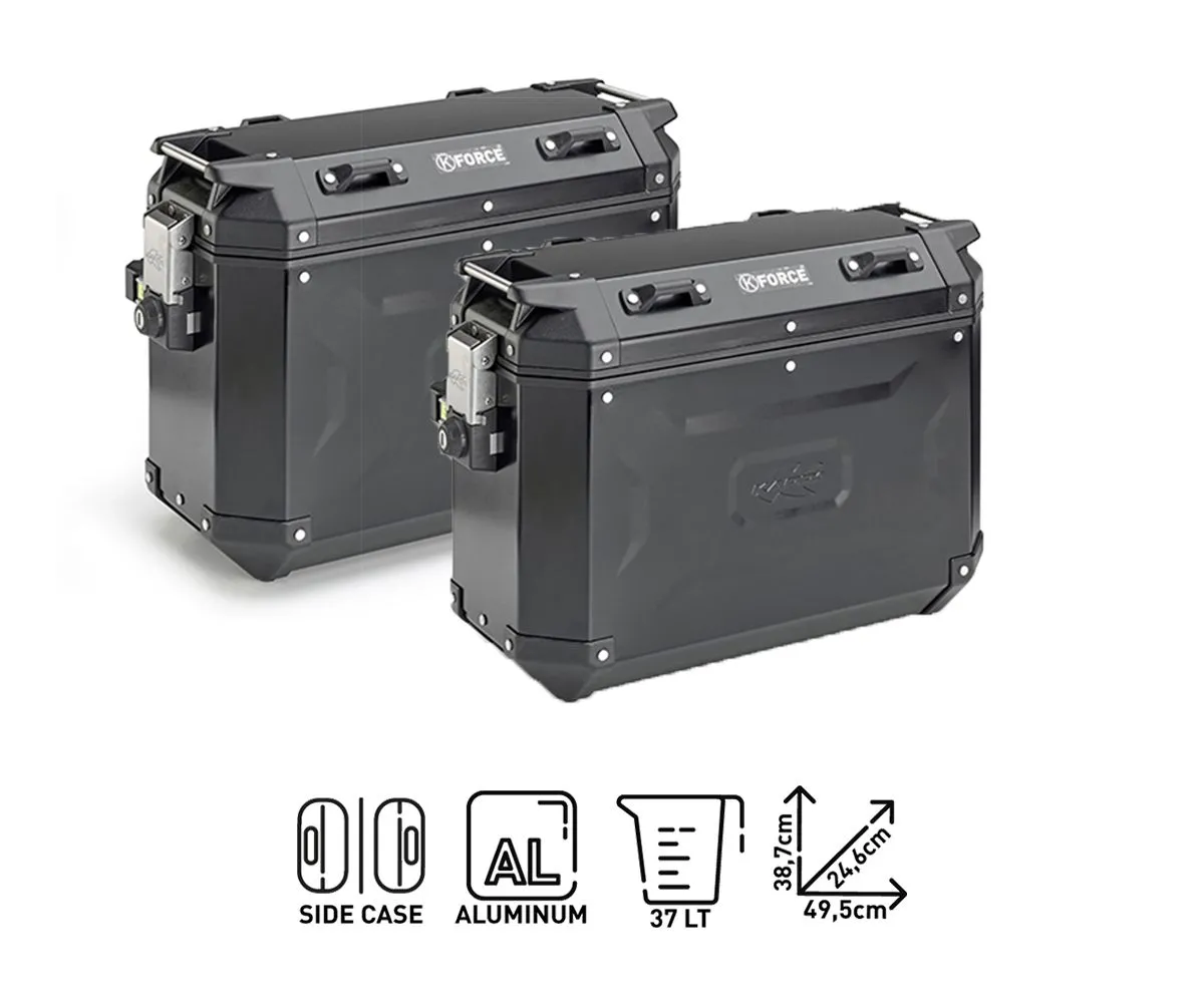 Coppia Valigie Lat.allum K'force 37 Kappa Kfr37bpack2+portavaligia Bmw F 700 Gs 2013 > 2017-KFR37BPACK2--KL5103CAM-287050