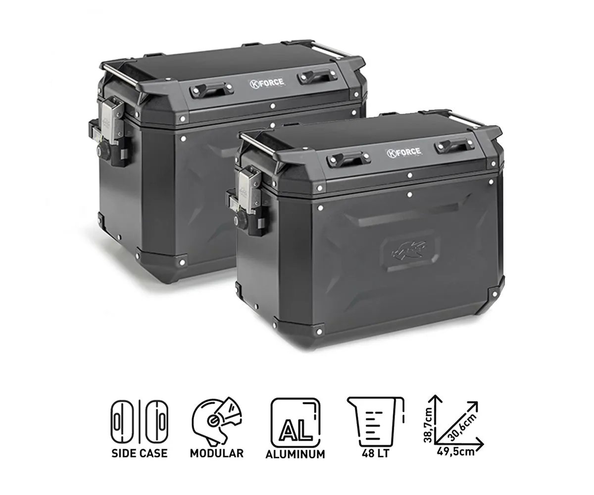 Coppia Valigie Lat.allum K'force 48 Kappa Kfr48bpack2 Portavaligia Bmw F 700 Gs 2013 > 2017-KFR48BPACK2--KL5103CAM-287310
