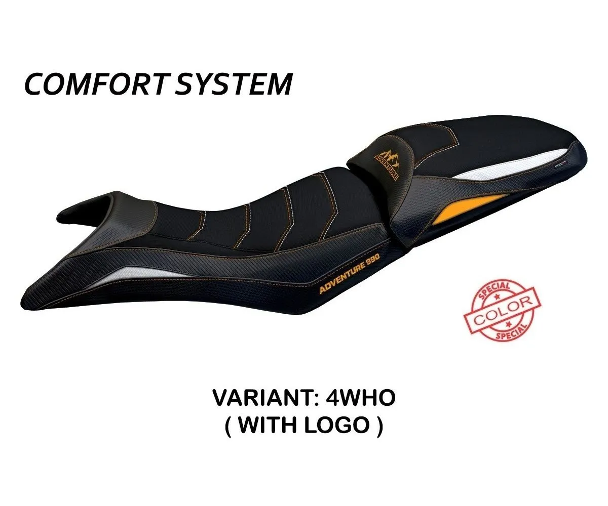 Rivestimento Sella Gelso Comfort System Bianco - Arancio (who) T.i. Per Ktm 890 Adventure 2021 > 2025-KT89AGC-4WHO-1-279186