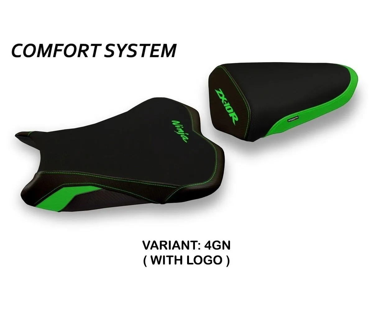 Rivestimento Sella Agra 2 Comfort System Verde (gn) T.i. Per Kawasaki Ninja Zx 10 R 2008 > 2010-KWZX10A2-4GN-1-278223