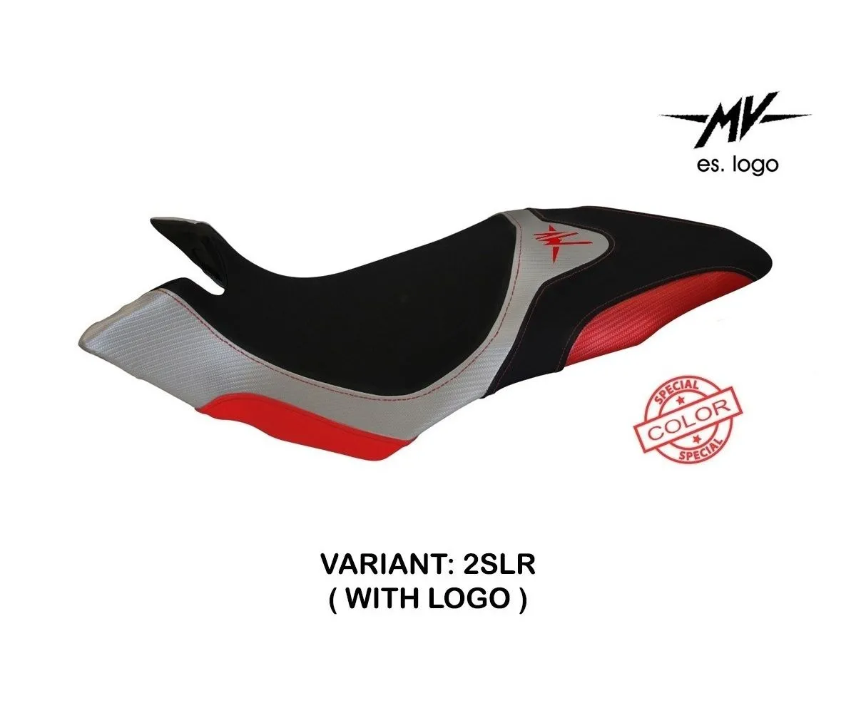 Rivestimento Sella Aosta Special Color Argento - Rosso (slr) T.i. Per Mv Agusta Dragster 800 2014 > 2018-MVB8DASC-2SLR-2-279393