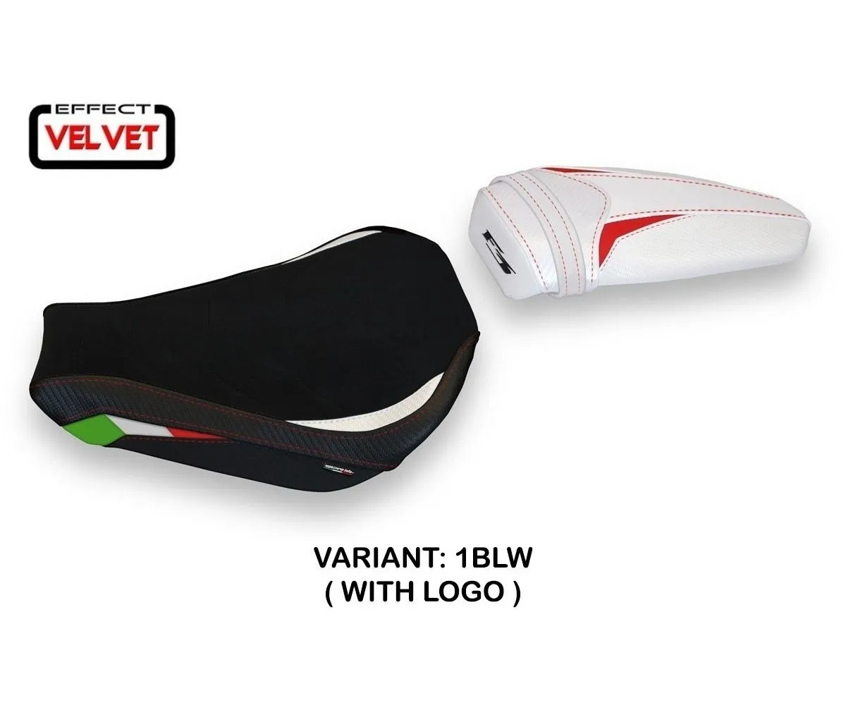 Rivestimento Sella Milazzo Velvet Nero - Bianco (blw) T.i. Per Mv Agusta F3 2012 > 2022-MVF3MV-1BLW-2-279521