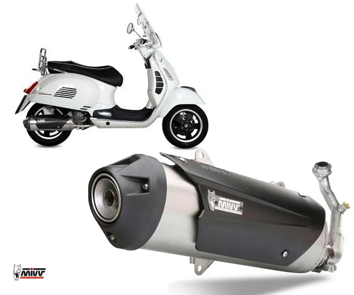 Impianto Di Scarico Completo Omologato Mivv Urban Inox Per Piaggio Vespa Gts 300 2008 > 2016-C.PG.0020.K-255920