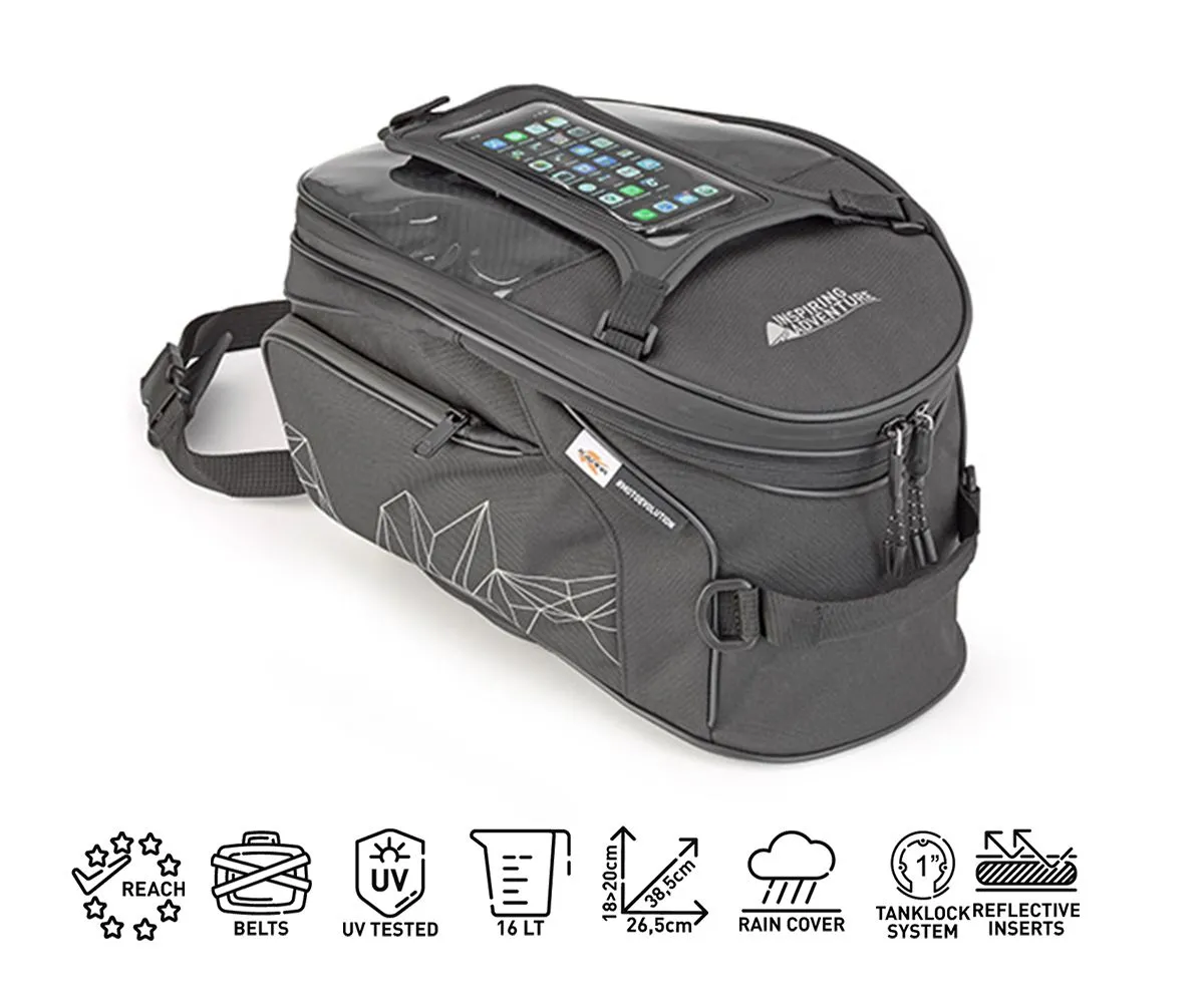 Borsa Racer 2 Tanklock Termoformato Ra311r2+bf04k Kappa+flangia Kawasaki Versys1000 2012 > 2018-RA311R2--BF04K-284280