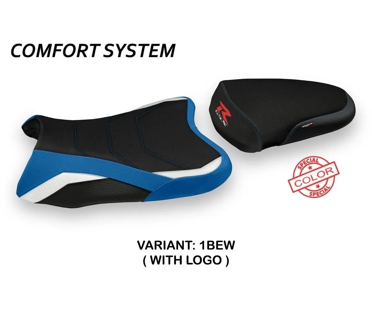 Rivestimento Sella Kamen Special Color Comfort System Blu - Bianco (bew) T.i. Per Suzuki Gsx R 750 2008 > 2010-SGSXR18KS-1BEW-1-280054