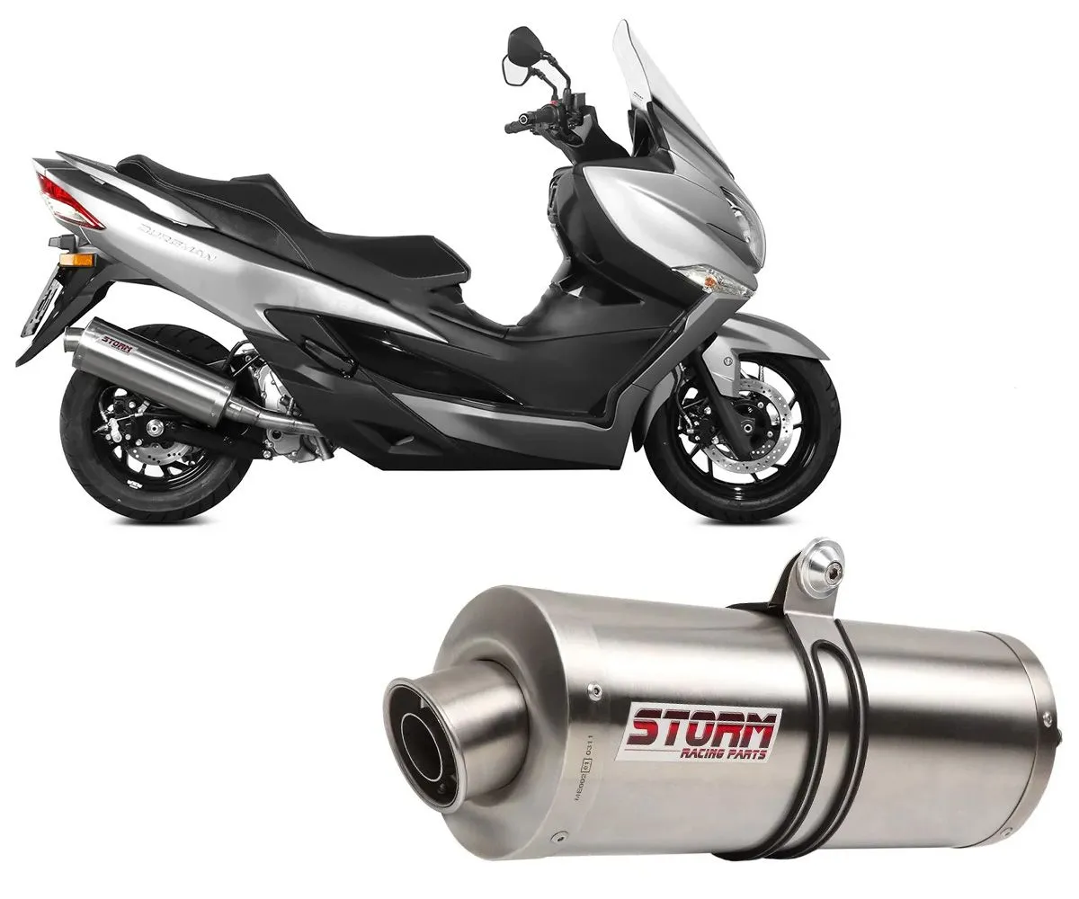 Scarico Catalizzato Storm By Mivv Oval Acciaio Inox Suzuki Burgman 400 2017 > 2020-74.S.053.KX2-133688