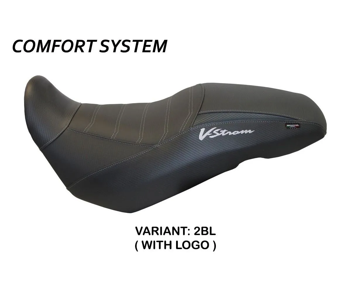 Rivestimento Sella Georgia Comfort System Nero (bl) T.i. Per Suzuki V-strom 650 2017 > 2022-SV65G-2BL-3-280296