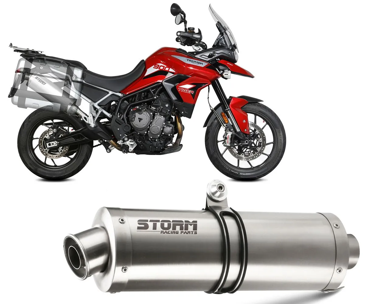 Scarico Storm By Mivv Oval Acciaio Inox Per Triumph Tiger 900 / Gt / Pro / Rally 2021 > 2023-74.T.018.LX2-274222