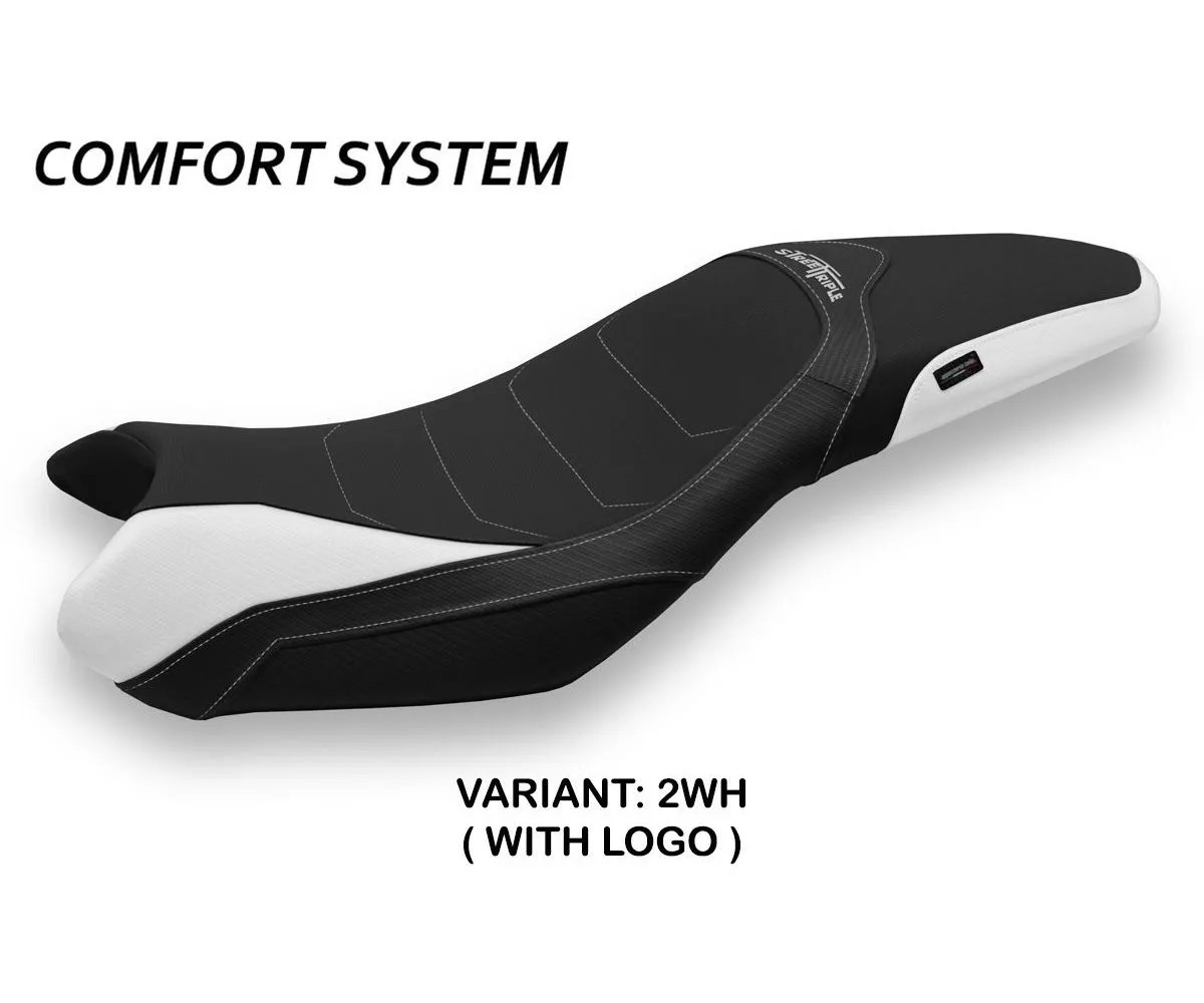 Rivestimento Sella Mariposa 1 Comfort System Bianco (wh) T.i. Per Triumph Street Triple 2013 > 2016-TST13M1-2WH-1-280456