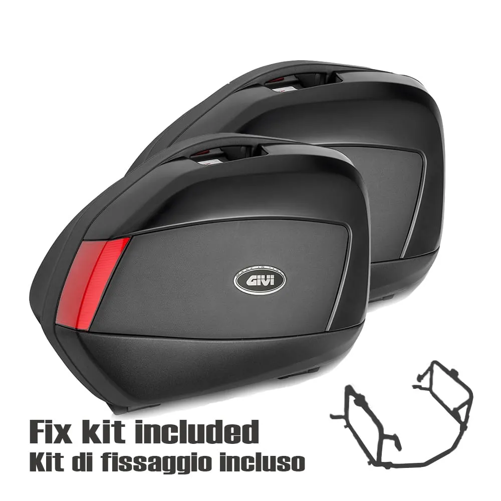 Coppia Di Valigie Laterali V35n + Kit Di Fissaggio Honda Nc 700 S 2012 > 2013-V35N--PLX1111--1111KIT-133461