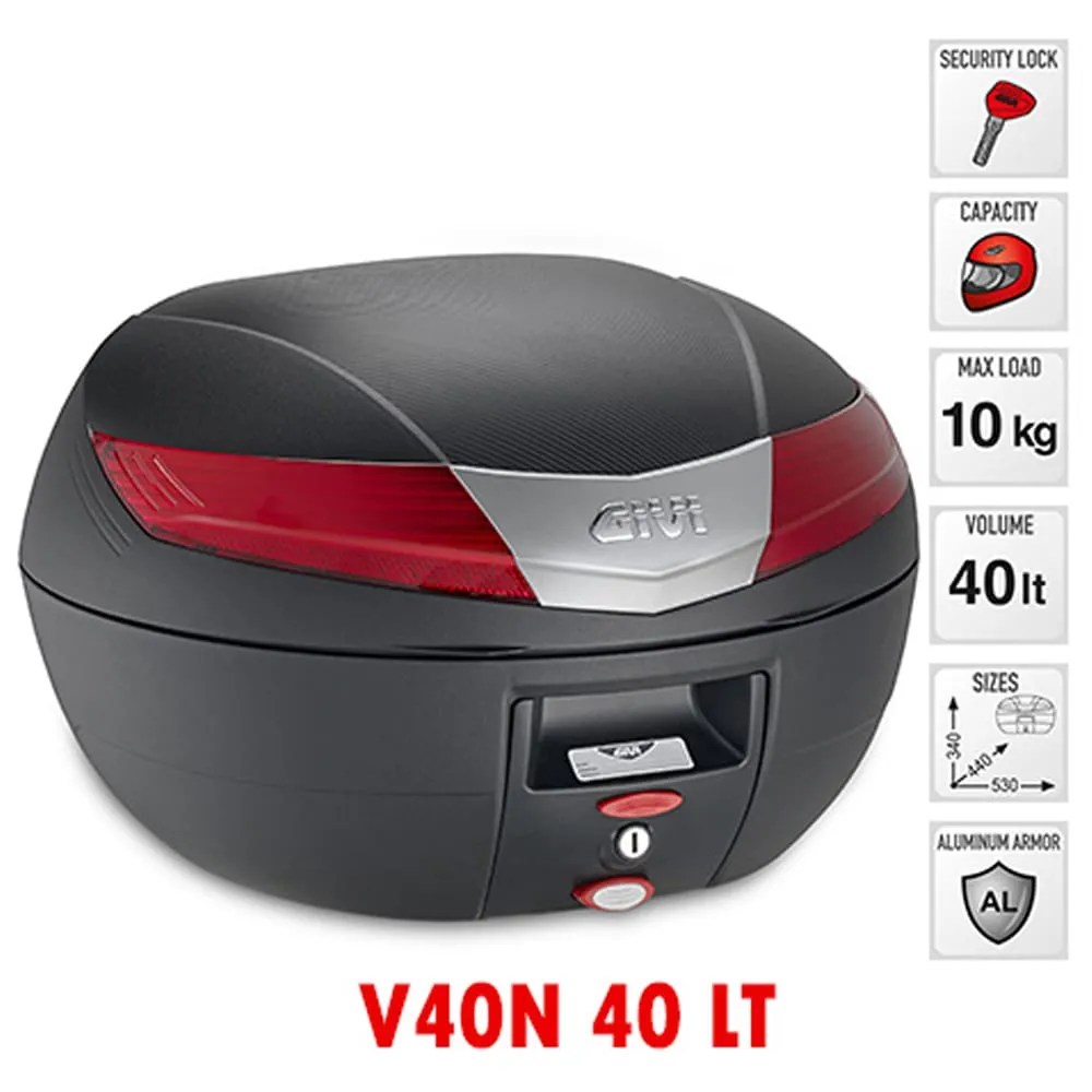 Bauletto V40n + Kit Montaggio Sra6706 Per Aprilia Caponord 1200 2013 > 2020-V40N--SRA6706-132613