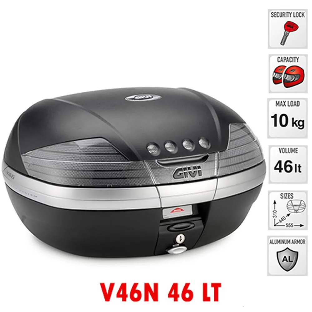 Bauletto V46 Tech + Kit Montaggio Sra6706 Per Aprilia Caponord 1200 2013 > 2020-V46NT--SRA6706-132487