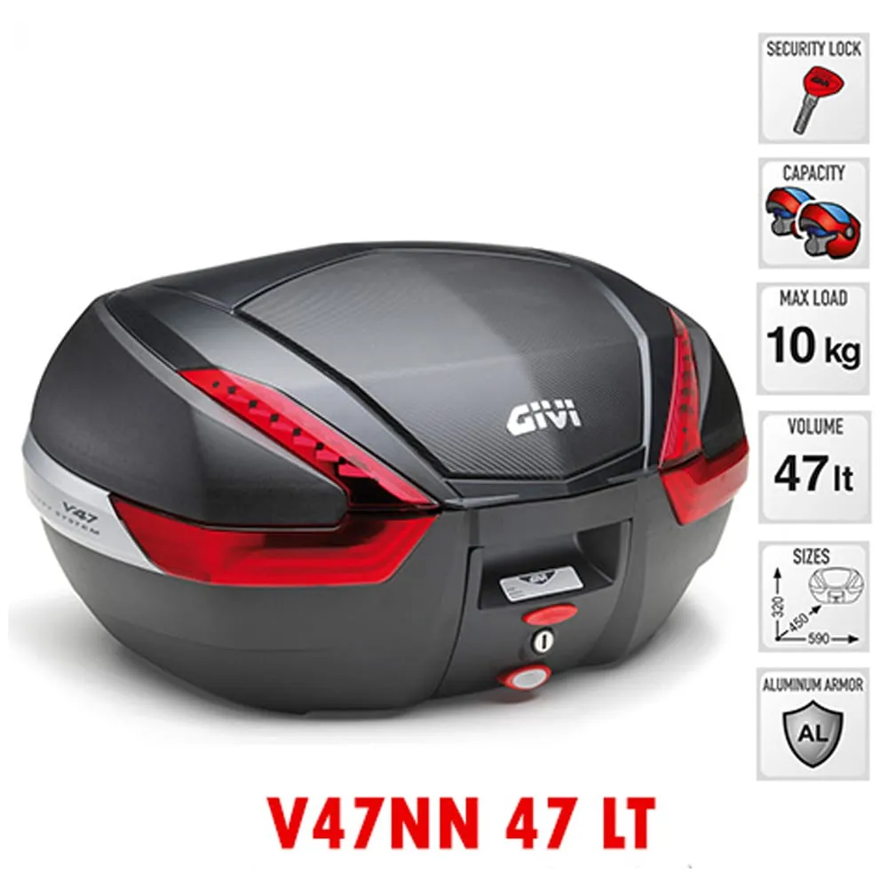 Bauletto V47nn + Kit Montaggio Sra6706 Per Aprilia Caponord 1200 2013 > 2020-V47NN--SRA6706-131983