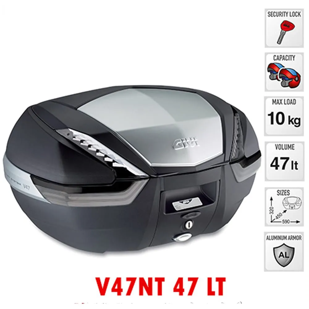 Bauletto V47nt Tech + Kit Montaggio Sra6706 Per Aprilia Caponord 1200 2013 > 2020-V47NT--SRA6706-132109