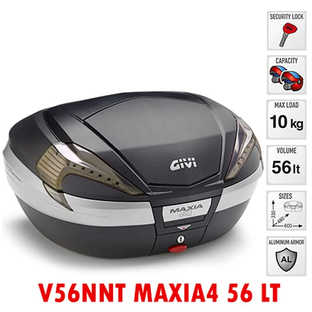 Bauletto V56nnt Maxia 4 + Kit Montaggio Sra6706 Per Aprilia Caponord 1200 2013 > 2020-V56NNT--SRA6706-131731