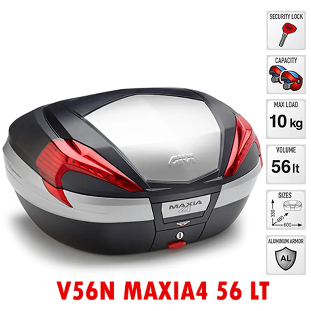 Bauletto V56n Maxia 4 + Kit Montaggio Sr8704 Per Benelli Leoncino 500 2017 > 2022-V56N--SR8704--E251-131354