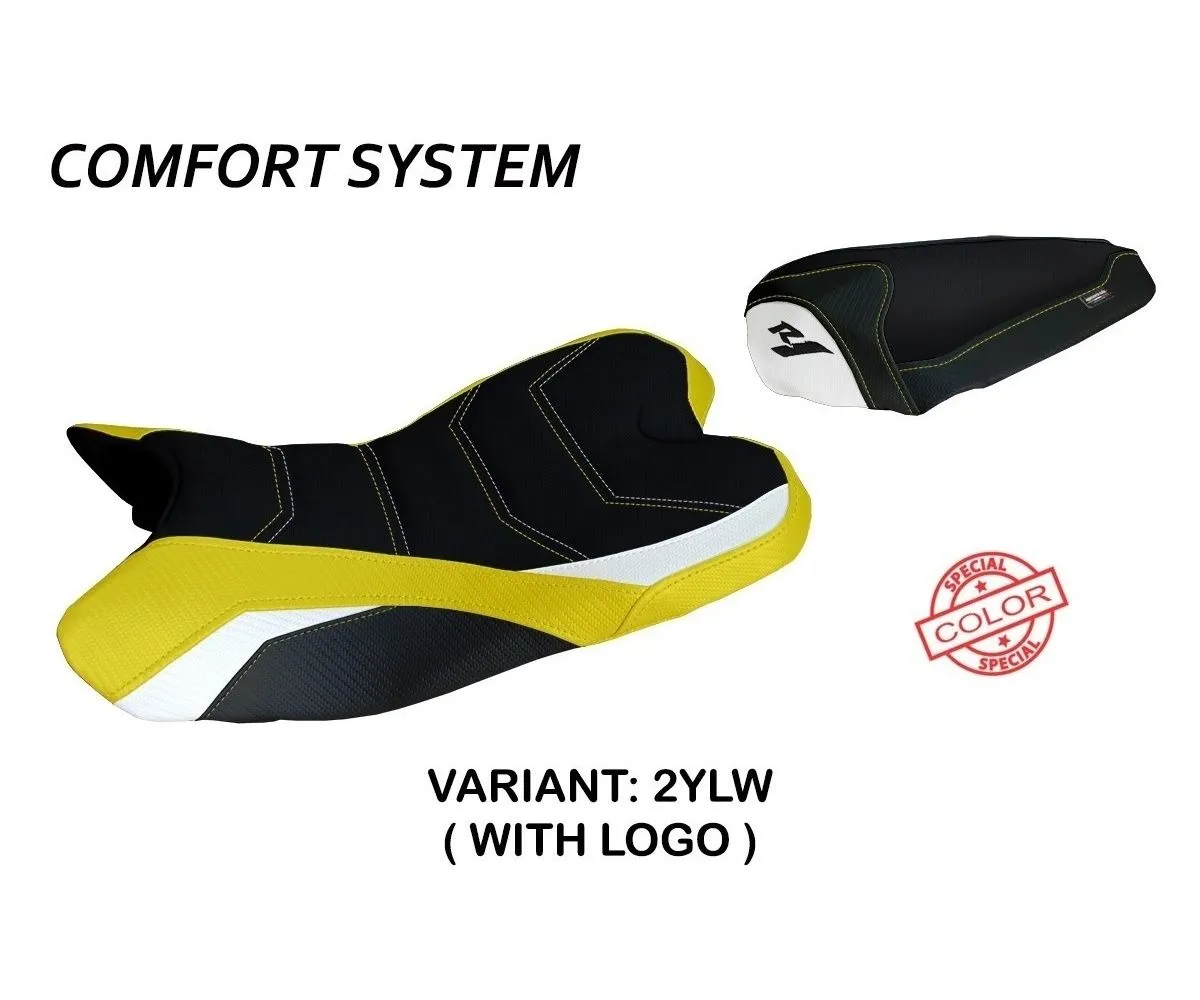 Rivestimento Sella Araxa Special Color Comfort System Giallo - Bianco (ylw) T.i. Per Yamaha R1 2009 > 2014-YR1914AS-2YLW-1-281013